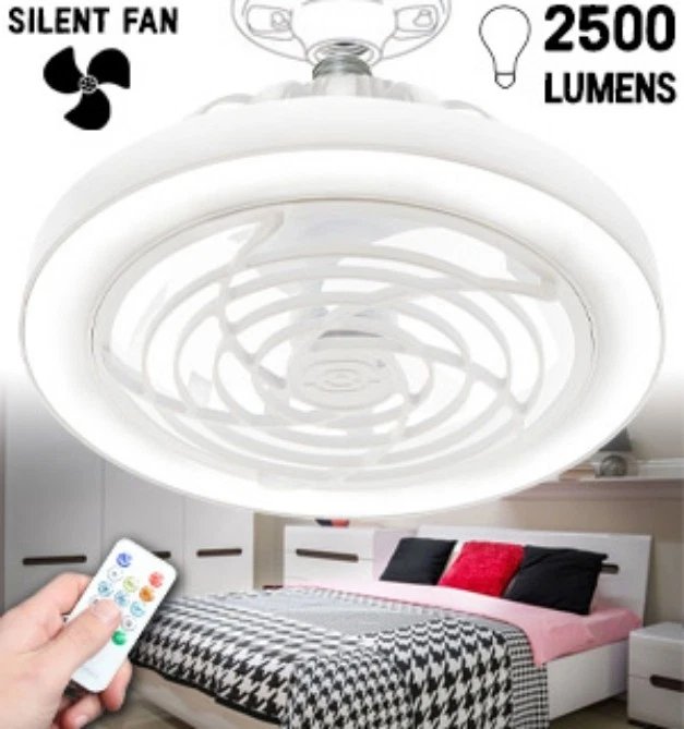 2500 Lumen Ceiling Light and Fan with Socket Extender and Remote Control